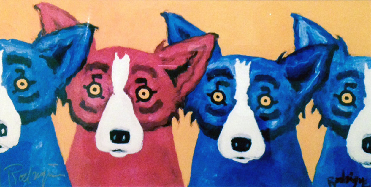 Blues Can Hide a Bad Apple 1992 Limited Edition Print by Blue Dog George Rodrigue Blues Can Hide a Bad Apple 1992 Limited Edition Print by Blue Dog George Rodrigue