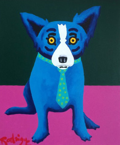 Life on Venus is Great 1999 Original Painting - Blue Dog George Rodrigue