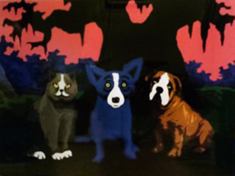 Three Amigos 2010 Limited Edition Print - Blue Dog George Rodrigue