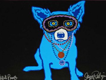 Waiting For Rex AP 1993 Limited Edition Print - Blue Dog George Rodrigue Waiting For Rex AP 1993 Limited Edition Print - Blue Dog George Rodrigue