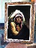 Untitled Native American Portrait 1980 42x31 - Huge Original Painting by Alfredo Rodriguez - 2