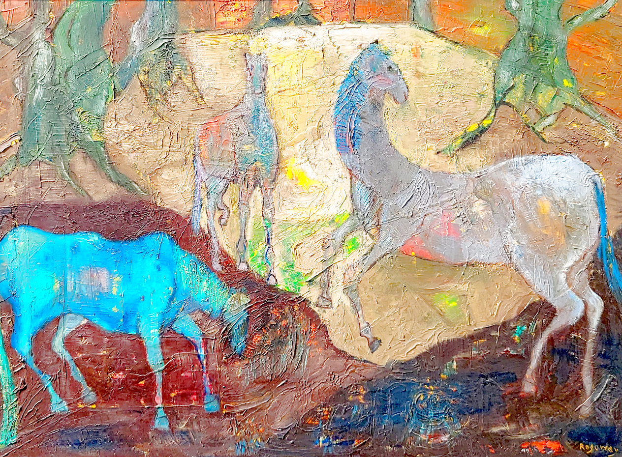 Korn 1981 Oil on Board by Alfred Rogoway - For Sale on Art Brokerage