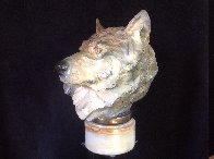 Ghost Wolf's Head Bust Bronze Sculpture 1992 16 in Sculpture by Ron Chapel - 3