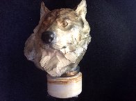 Ghost Wolf's Head Bust Bronze Sculpture 1992 16 in Sculpture by Ron Chapel - 4