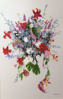 First Bloom Watercolor 1991 48x34 Watercolor - Christine Rosamond First Bloom Watercolor 1991 48x34 Watercolor - Christine Rosamond