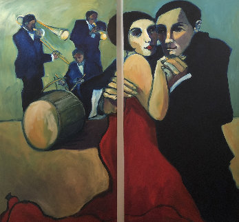 Ragtime Rosie and Roy 2004 72x75 Super Huge Original Painting - Sarena Rosenfeld Ragtime Rosie and Roy 2004 72x75 Super Huge Original Painting - Sarena Rosenfeld