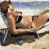 On the Beach 1983 30x30 Original Painting by Sarena Rosenfeld - 0