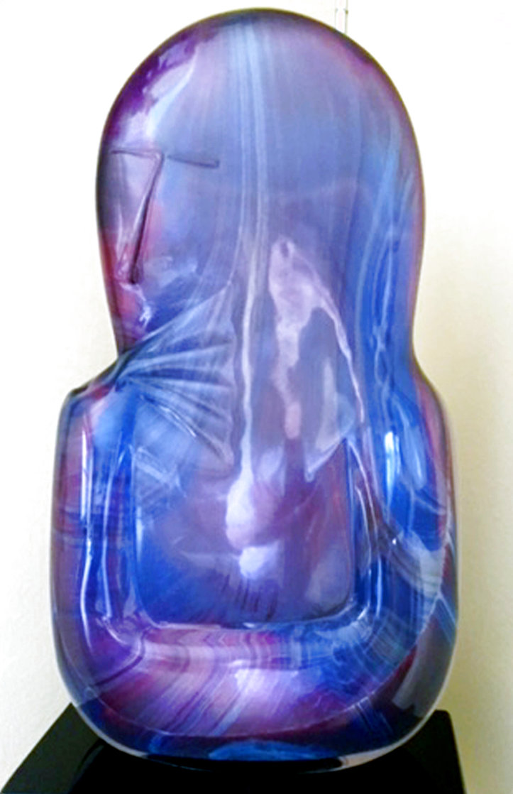Thinker Unique Glass Sculpture 20 in Sculpture by Dino Rosin