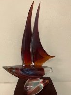 Sailboat Glass Sculpture 32 in Sculpture by Dino Rosin - 1