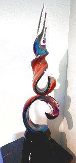 Ribbon Unique Glass Sculpture 38 in  Huge Sculpture - Dino Rosin