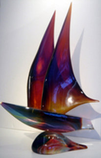 Sail Boat Unique Glass Sculpture 27 in Sculpture - Dino Rosin Sail Boat Unique Glass Sculpture 27 in Sculpture - Dino Rosin