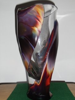 Vaso E Calcedonia  Unique Glass Vessel 2010 15 in Sculpture - Dino Rosin