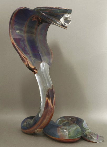 Cobra Glass Sculpture Unique 21 in Sculpture by Dino Rosin Cobra Glass Sculpture Unique 21 in Sculpture by Dino Rosin