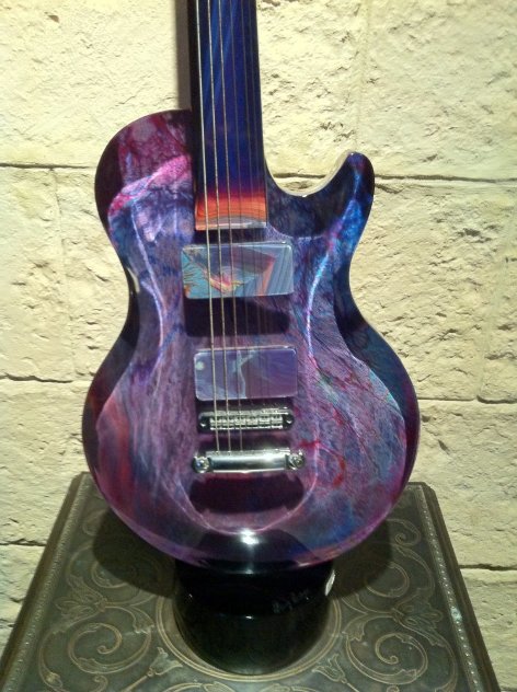 Gibson Guitar Glass Sculpture 1997 41 in Sculpture by Dino Rosin