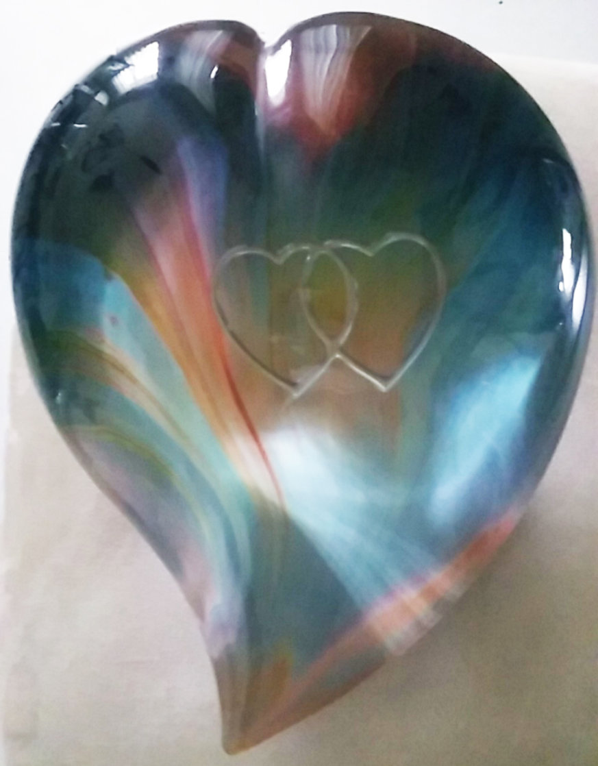 Heart Glass Sculpture 8 in Sculpture by Dino Rosin