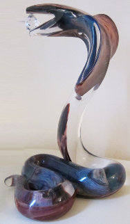 Cobra Glass Sculpture Unique 18 in Sculpture - Dino Rosin Cobra Glass Sculpture Unique 18 in Sculpture - Dino Rosin