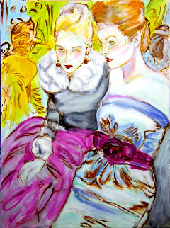 Untitled Portrait of Two Women 2017 40x30 Super Huge Original Painting - Colleen Ross Untitled Portrait of Two Women 2017 40x30 Super Huge Original Painting - Colleen Ross