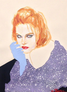 Satin Blue Gloves 30x20 2003 Works on Paper (not prints) - Colleen Ross Satin Blue Gloves 30x20 2003 Works on Paper (not prints) - Colleen Ross