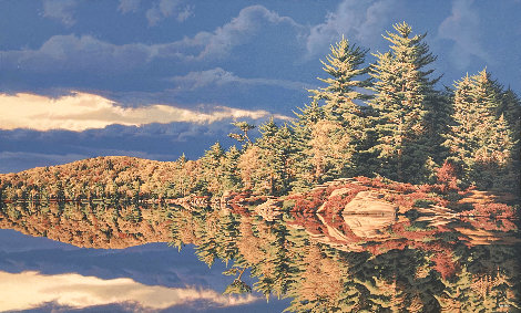 Mirror Reflection Painting - 36x60 - Huge - Muskoka Lake, Canada Original Painting - E. Robert Ross