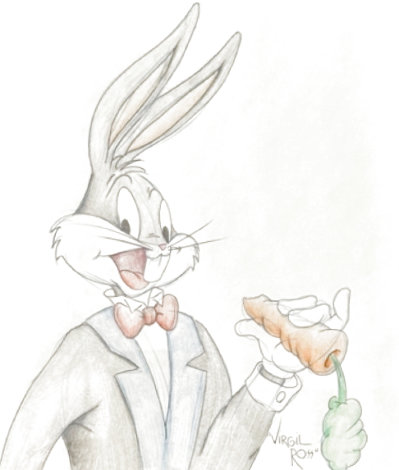 Bugs Bunny 21x15 Drawing - Virgil Ross