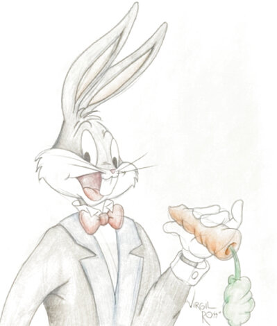 Bugs Bunny 21x15 - Drawing Drawing - Virgil Ross