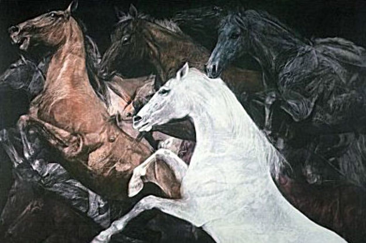 While They Were Running 1981 Limited Edition Print by G.H Rothe While They Were Running 1981 Limited Edition Print by G.H Rothe