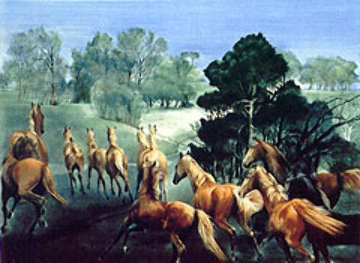 Happy Horses AP 1991 Limited Edition Print by G.H Rothe Happy Horses AP 1991 Limited Edition Print by G.H Rothe