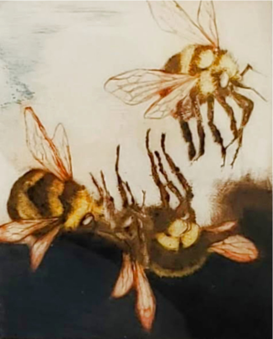 Three Bees 1987 Limited Edition Print by G.H Rothe Three Bees 1987 Limited Edition Print by G.H Rothe