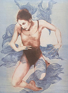 Blue Shawl (Blue Dancer) 1973 Limited Edition Print - G.H Rothe Blue Shawl (Blue Dancer) 1973 Limited Edition Print - G.H Rothe
