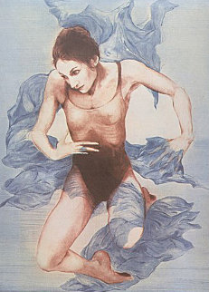 Dancer, Blue Shawl 1973 Limited Edition Print - G.H Rothe