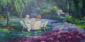 Tea for Two 24x48 Original Painting - Leon Roulette Tea for Two 24x48 Original Painting - Leon Roulette
