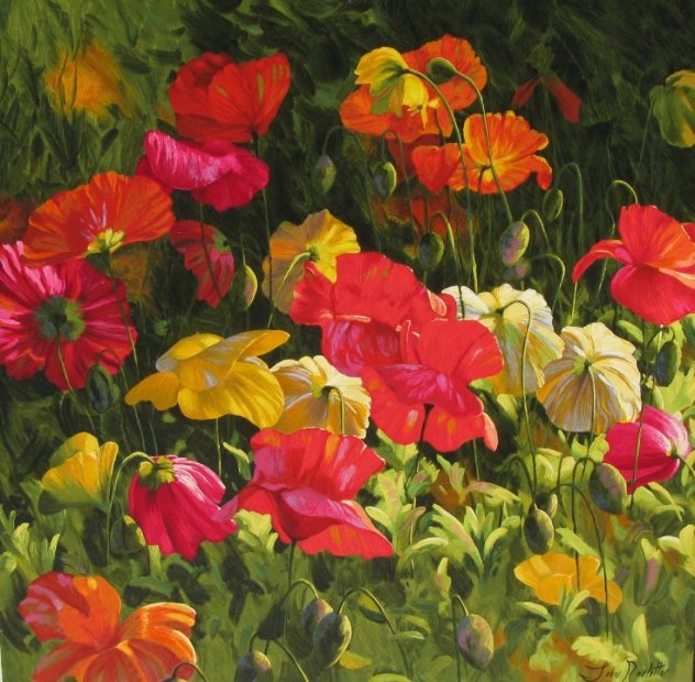 Iceland Poppies 2010 Embellished Limited Edition Print by Leon Roulette