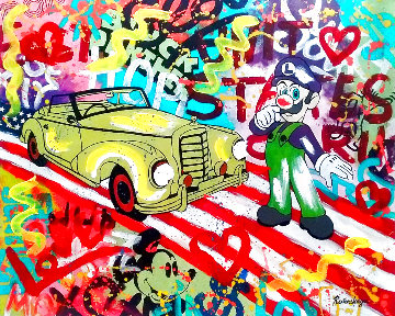 About to Drive 2021 Unique 28x34 Original Painting - Nastaya Rovenskaya About to Drive 2021 Unique 28x34 Original Painting - Nastaya Rovenskaya