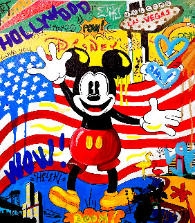 Back in the USA 30x23 Original Painting - Nastya Rovenskaya Back in the USA 30x23 Original Painting - Nastya Rovenskaya