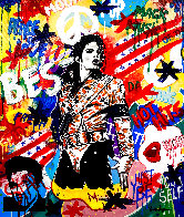 King of Pop 24x19 Original Painting by Nastya Rovenskaya - 0