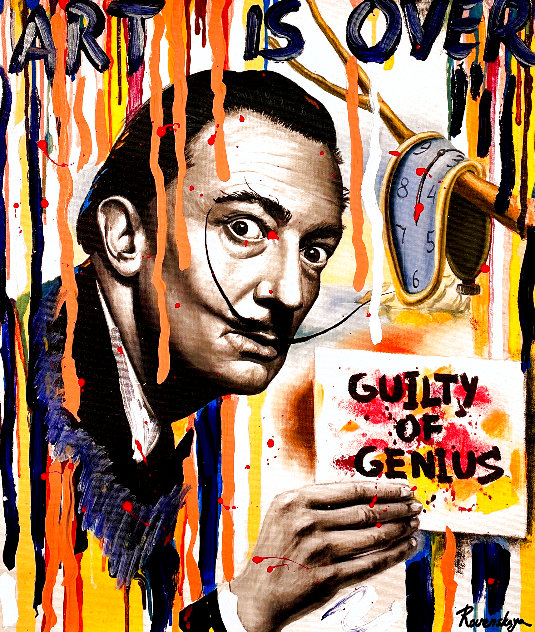 Guilty of Genius 20x16 - Salvador Dali Original Painting by Nastya Rovenskaya