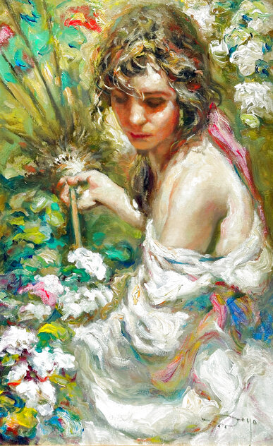 Luz Blanca 2007 27x36 - Framed Oil on Canvas - Signed Twice by  Royo