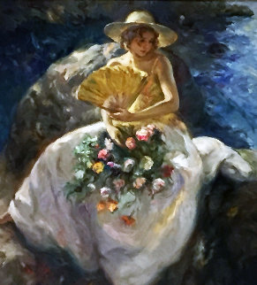 Untitled (Portrait of a Woman) 78x78 Super Huge Original Painting - Royo Untitled (Portrait of a Woman) 78x78 Super Huge Original Painting - Royo