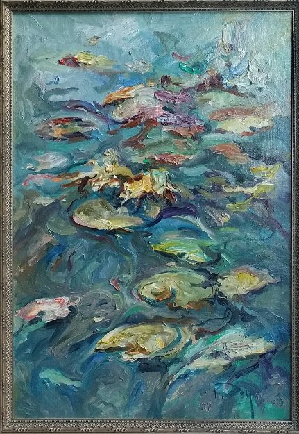 Nenufares 2004 33x27 Original Painting -  Royo