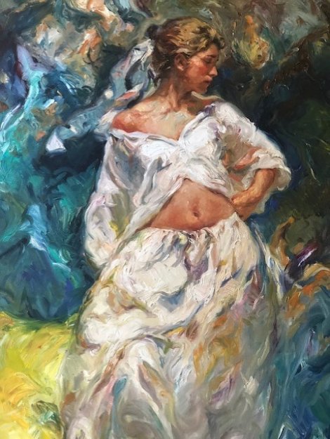 Belleza Junto Al Mar 1996 84x44 in Original Painting -  Royo