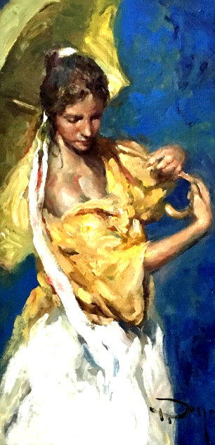 Amarillos Y Azules 2005 27x19 Original Painting by  Royo