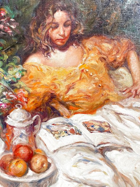 La Lectura 43x51  Huge Original Painting by  Royo