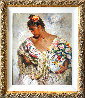 Manton de Manila y Flores 38x33 Original Painting by  Royo - 1