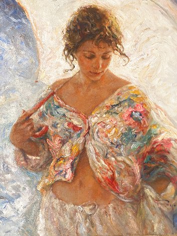 Con La Sombrilla Blanca 1999 From Christopher Clarke Gallery To Mr and Mrs Iiacobucci Original Painting -  Royo