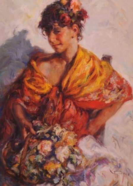 Gitanilla 1980 36x28 Original Painting -  Royo