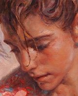 Shawl Suite of 2 Paintings: Claveles -  And El Manton 1990 28x22  Original Painting by  Royo - 9