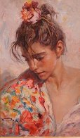 Shawl Suite of 2 Paintings: Claveles -  And El Manton 1990 28x22  Original Painting by  Royo - 1