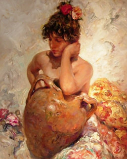 La Tinaja 2000 40x34 Original Painting - Royo La Tinaja 2000 40x34 Original Painting - Royo
