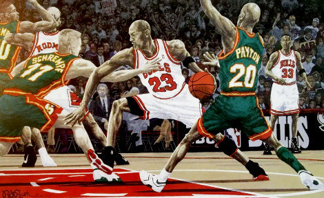 A Sunday Drive: Michael Jordan AP 1997 - Huge Limited Edition Print - Rick Rush