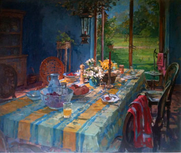 Breakfast Room 2001 35x41 Original Painting - Susan Ryder Breakfast Room 2001 35x41 Original Painting - Susan Ryder